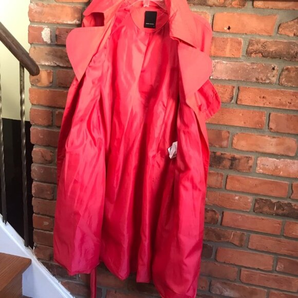 Vero Moda Coral Trench Coat Jacket Fit Flare Belt Pockets Slimming Lined Waist M - Picture 8 of 15